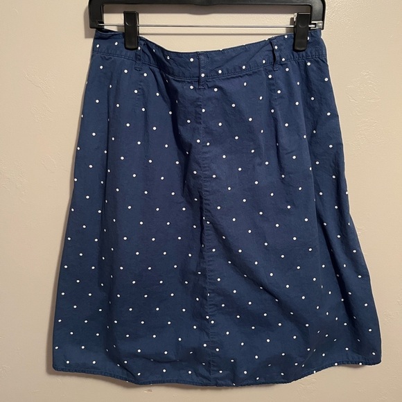 Lands End Blue and White Polka Dot Button-Front Midi Skirt - Picture 8 of 12